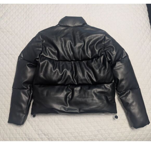 🖤 The Drop Priscilla Vegan Leather Puffer Black XS NWT - Picture 6 of 11
